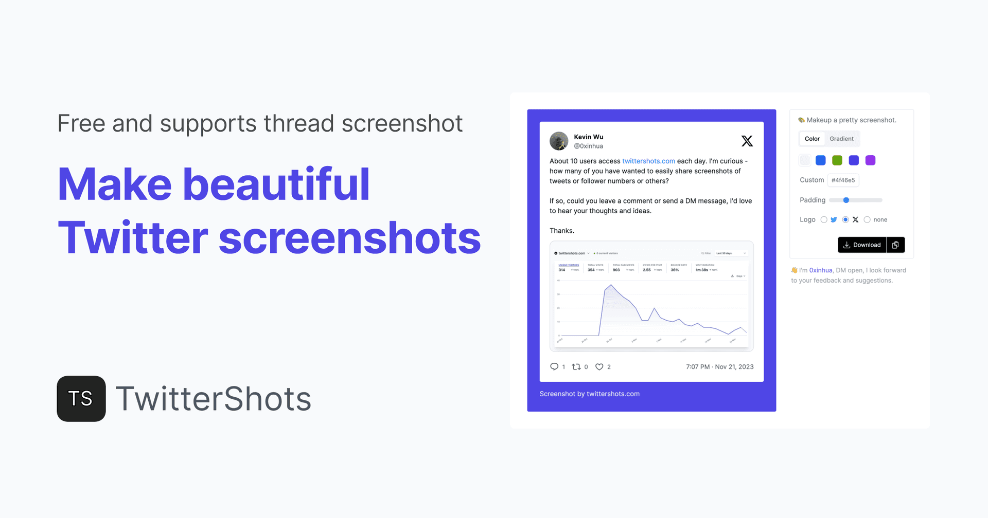 free twitter screenshot tool, download and share quickly
